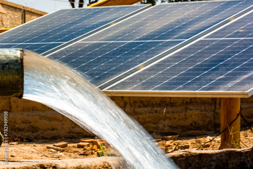 Solar powered tube well for irrigation photo