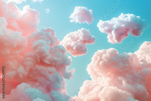 Floating clouds of cotton candylike fluff against a pastel sky , Prime Lenses