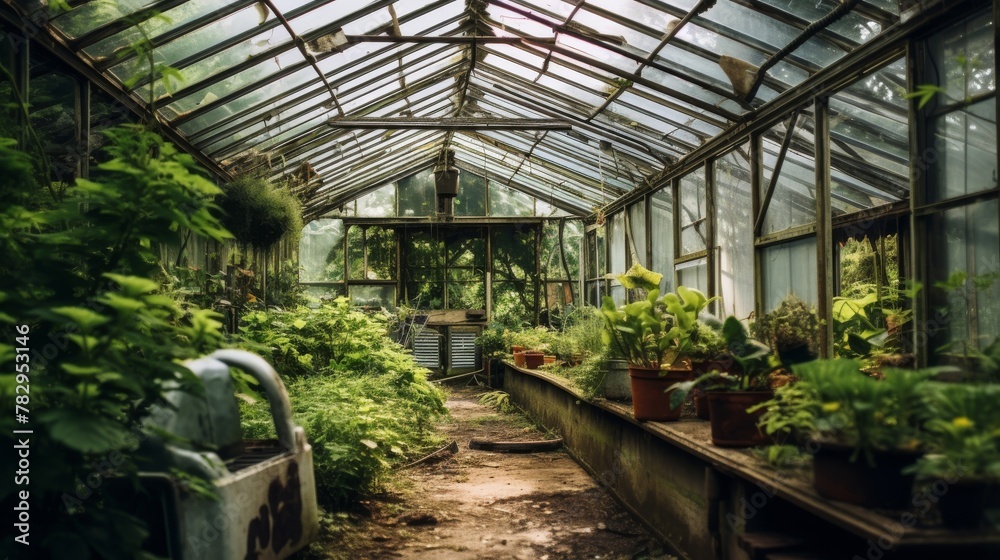 Neglected structure of deteriorating greenhouse