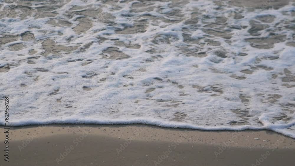 Wave crashing on sandy shore Amazing travel and tour background Copy space Wave crashing on sandy shore Amazing travel and tour background Copy space