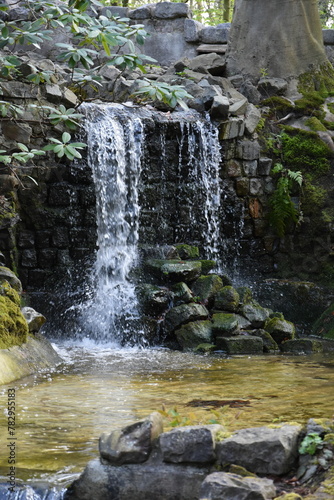 Beautiful landscape of a waterfall in a forest