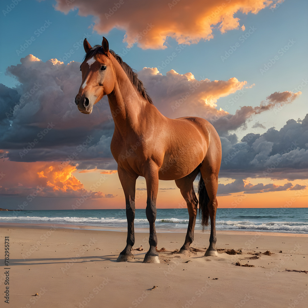 horse on the beach