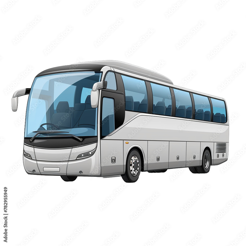 Gray Bus on isolated on transparent background Gray Bus on isolated on transparent background
