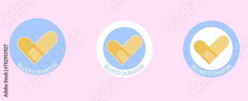 Vector of blood donator icons isolated on a pink background