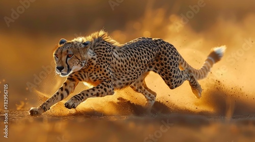 Cheetah Sprinting in Slow Motion Epitome of Speed and Grace in the Wild