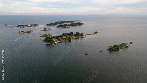 Fotografija Aerial shot of the Thimble Islands in Branford, CT, USA
