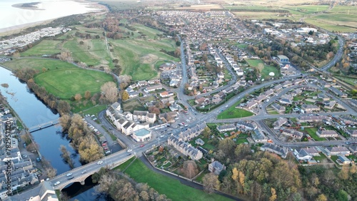 Aerial shot of Nairn town in Scotland. photo