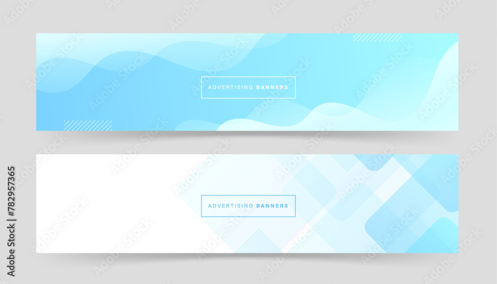 banner background advertising. set collection. blue and bright blue  gradation. abstract memphis eps 10