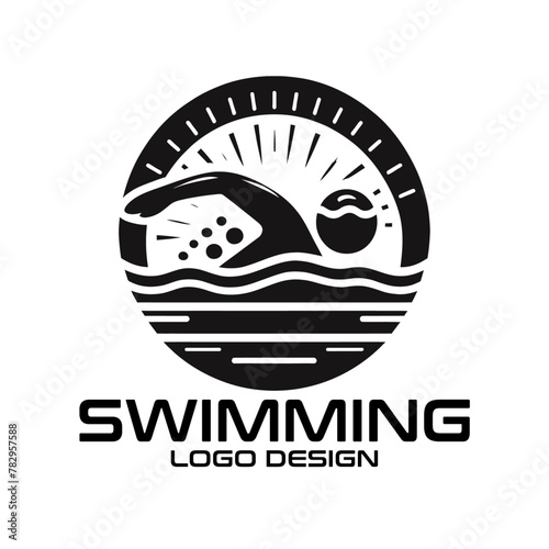 Swimming Vector Logo Design