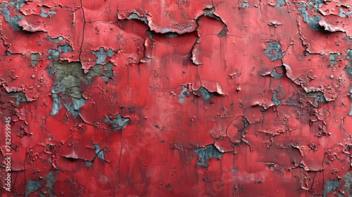 A dilapidated red wall with a grungy texture photo