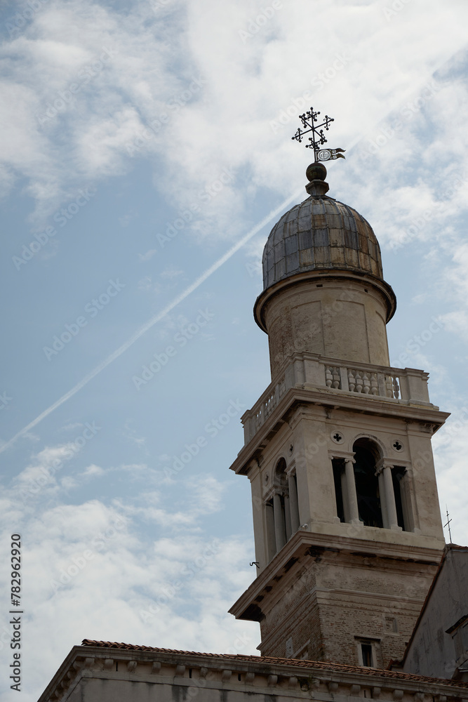 San Pantalon Church bell tower against the sky in Venice, Italy