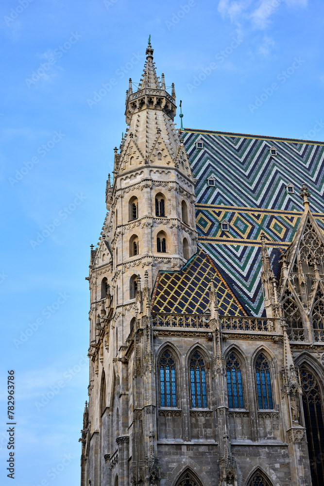 St. Stephen's Cathedral against the clear blue sky in Vienna, Austria