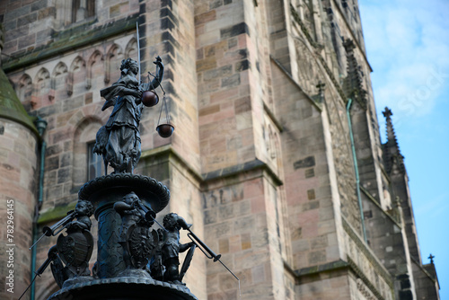 Cuadro en lienzo Tugendbrunnen or Fountain of the Virtues in Nuremberg Germany