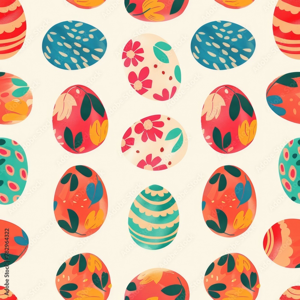 Vibrant Easter eggs on a clean white surface, perfect for spring holiday designs