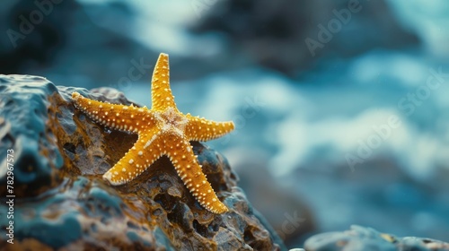Starfish Clinging to Rocky Shoreline in Tidal Environment © Intelligent Horizons