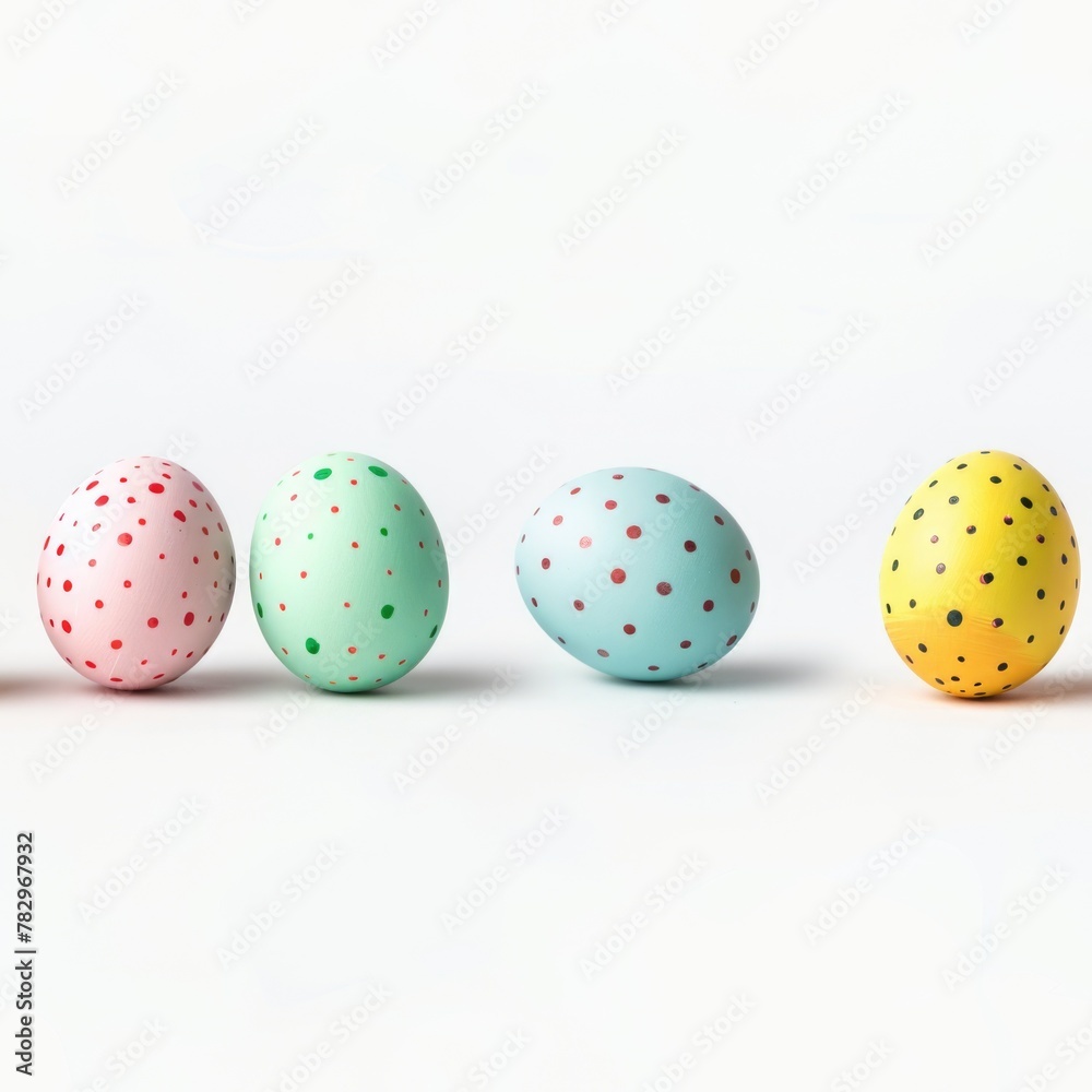 A row of colored Easter eggs, perfect for holiday designs