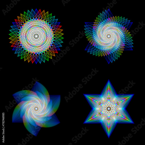 illustration. a set of images of color stars