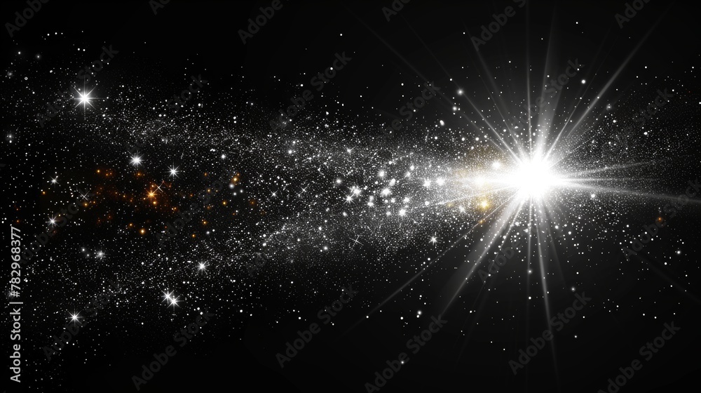Light glow effect stars explode with sparkles on a transparent background. - obrazy, fototapety, plakaty 