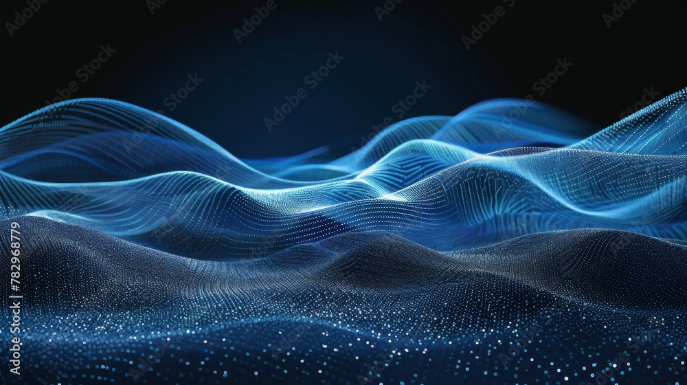 Abstract Digital Waves Background in Blue Tones Abstract Digital Waves Background in Blue Tones