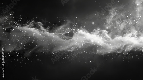 Clouds and blizzards. White smoke, fog, spray, whirlwind effect on transparent background. Dynamic 3D elements.