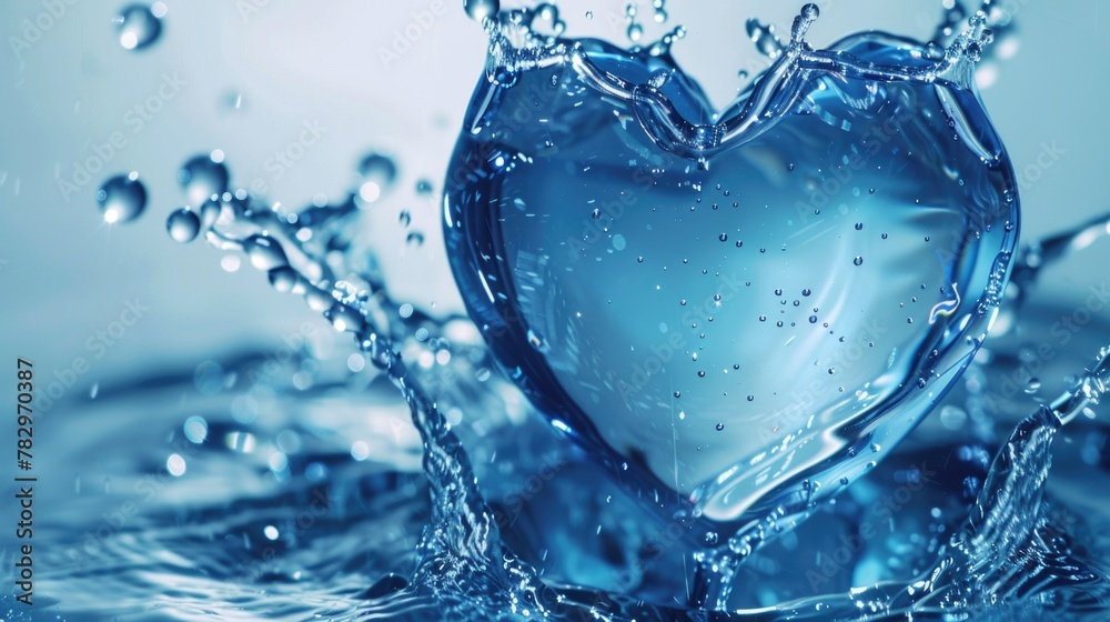 A heart shaped water splash on top of a body of water. Perfect for romantic concepts or Valentine's Day promotions A heart shaped water splash on top of a body of water. Perfect for romantic concepts or Valentine's Day promotions