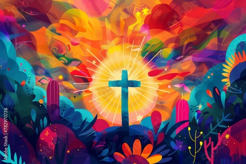 abstract background for Day of the Holy Cross Mexico photo