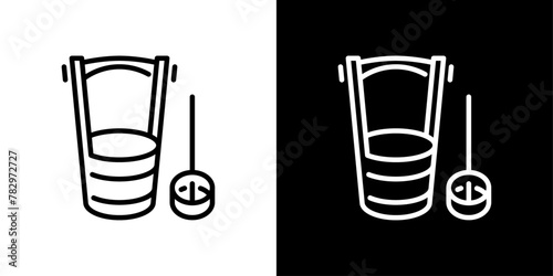 手桶のシンプルな線画アイコン