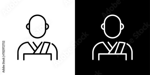 お坊さんのシンプルな線画アイコン