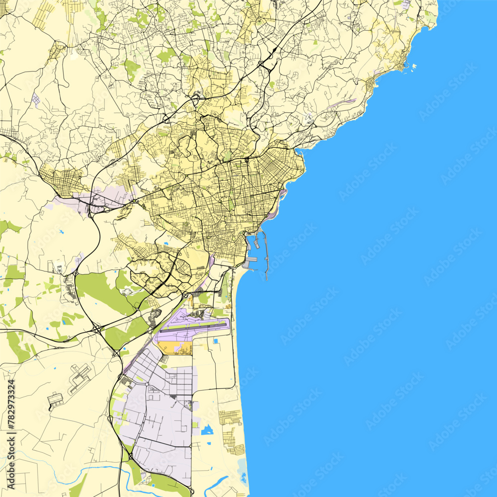 Obraz premium Map of Metropolitan city of Catania, Italy