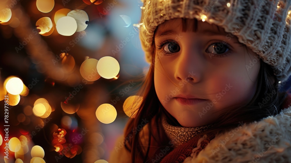 A little girl wearing a hat and scarf. Suitable for winter and outdoor activities A little girl wearing a hat and scarf. Suitable for winter and outdoor activities