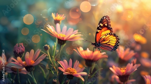 Delicate Butterfly Perched on Vibrant Wildflower in Serene Natural Setting © Intelligent Horizons