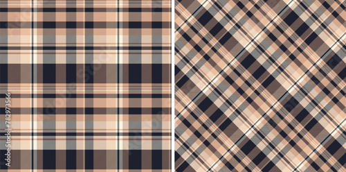 Seamless pattern background of vector texture check with a plaid fabric textile tartan. Set in skin colors. Cozy living room ideas.