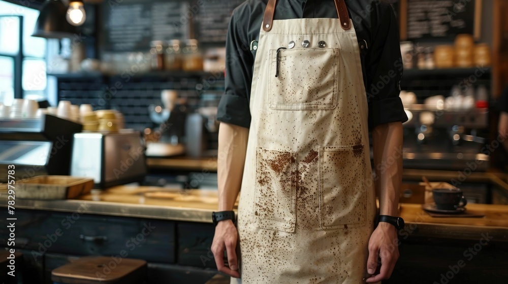 Barista s Apron Worn with Pride Splattered with the Passion of Coffee Craftsmanship