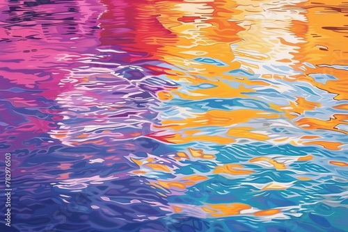 colorful abstract painting of rippling water photo