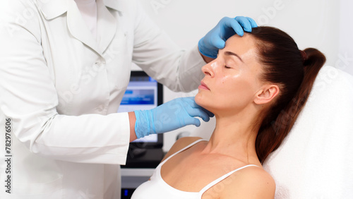 Consultation with a cosmetologist or dermatologist. Before the procedures  the woman is examined by a cosmetologist and receives recommendations on facial cleansing  lifting or injections.