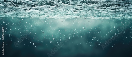 Water bubbles close-up in sea