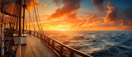 Sun setting over sea viewed...