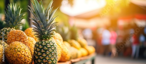 Pineapples displayed market stall
