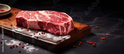 Piece of meat on a cutting ...