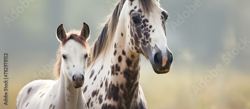 Two horses in a grassy field