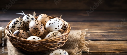 Close-up of eggs in a baske...