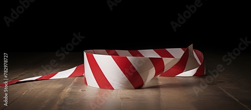 Red ribbon on floor photo