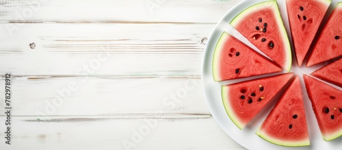 Watermelon slices on plate,...