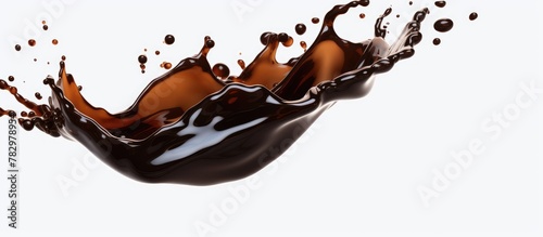 Chocolate spill on white