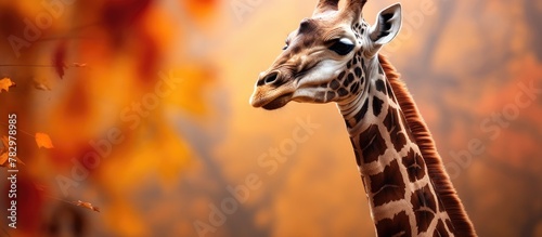 Giraffe standing tree