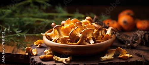 Close-up mushrooms bowl on ...
