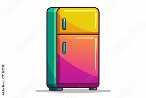  fridge vibrant color vector artwork illustration