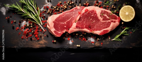 Close-up of seasoned steak