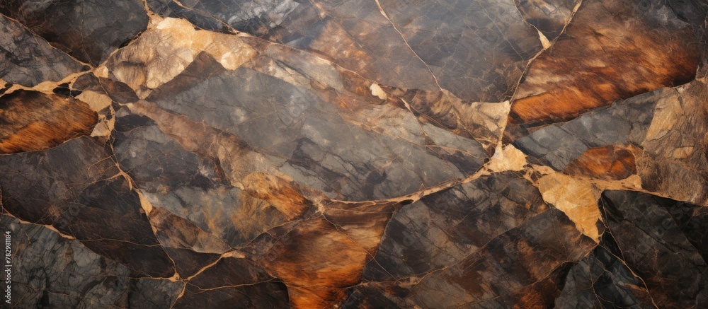 Marble wall close-up in brown and black pattern Marble wall close-up in brown and black pattern