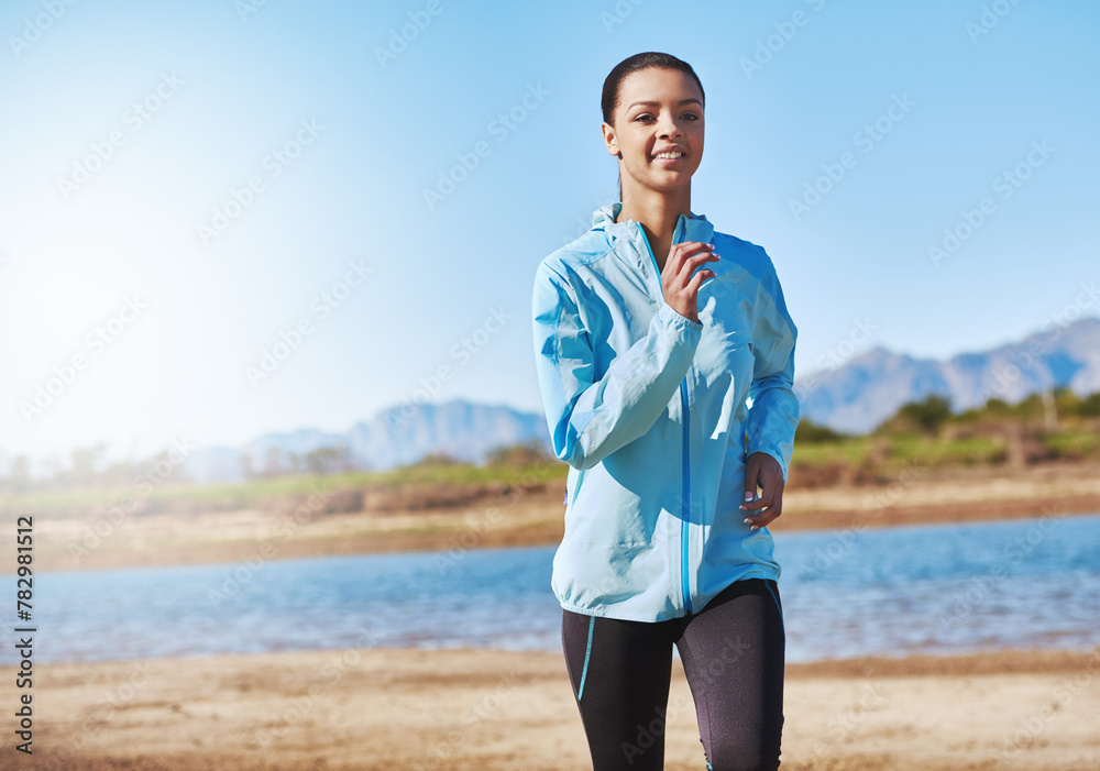 Outdoor, running and exercise for girl, health and workout in morning, summer and energy in bridge. Park, runner and female person in sportswear, cardio and training in nature, smile and fast speed Outdoor, running and exercise for girl, health and workout in morning, summer and energy in bridge. Park, runner and female person in sportswear, cardio and training in nature, smile and fast speed